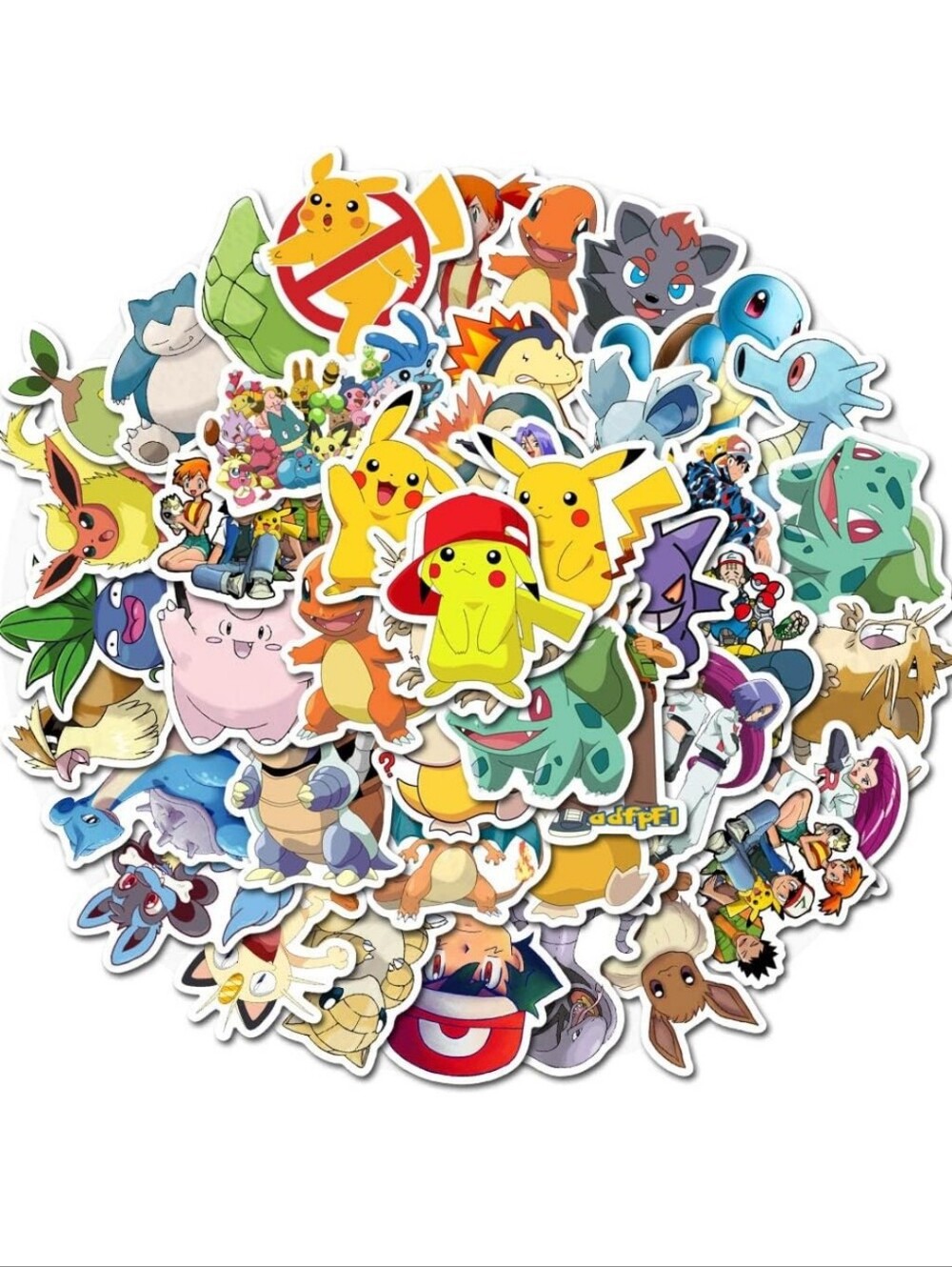 Pikachu Yellow Small Pets Sticker Sheet - Assorted Pokémon Characters